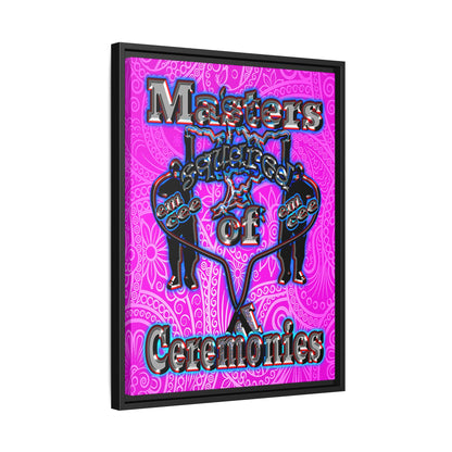 em cee squared - framed canvas art (pink swirl)
