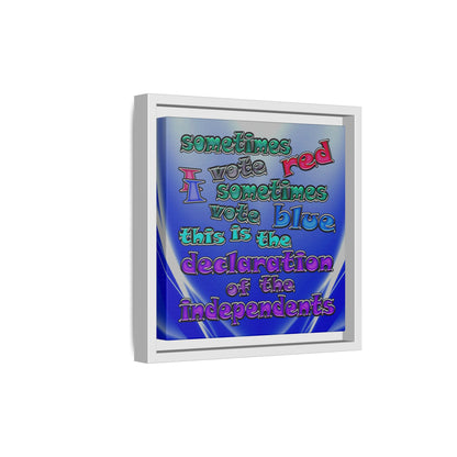 declaration of the independents - framed canvas art (blue-white wave)