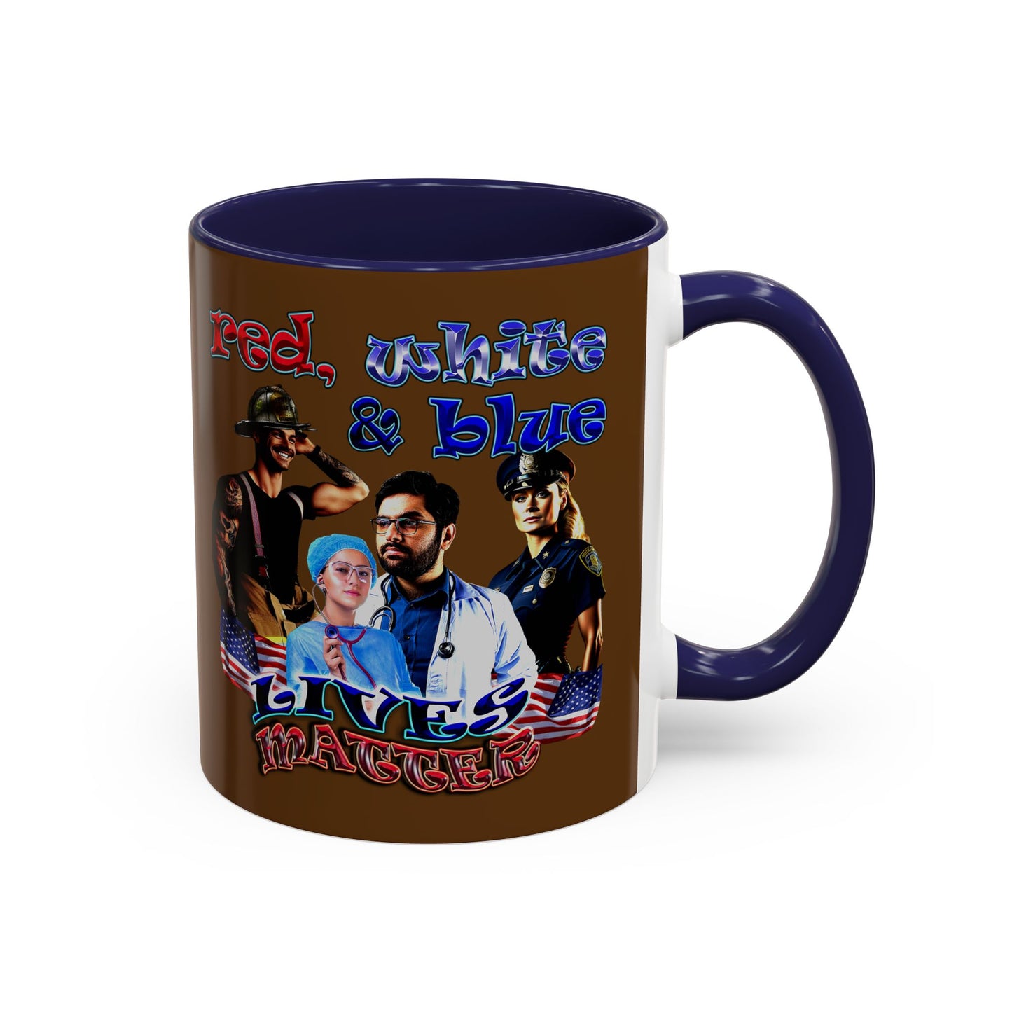 rw&b lives matter - Accent Mug (brown)