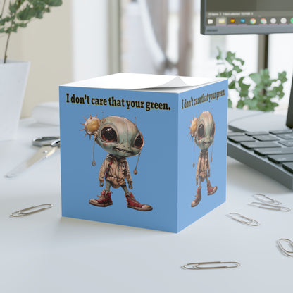 I don't care that your green - note cube (light blue)