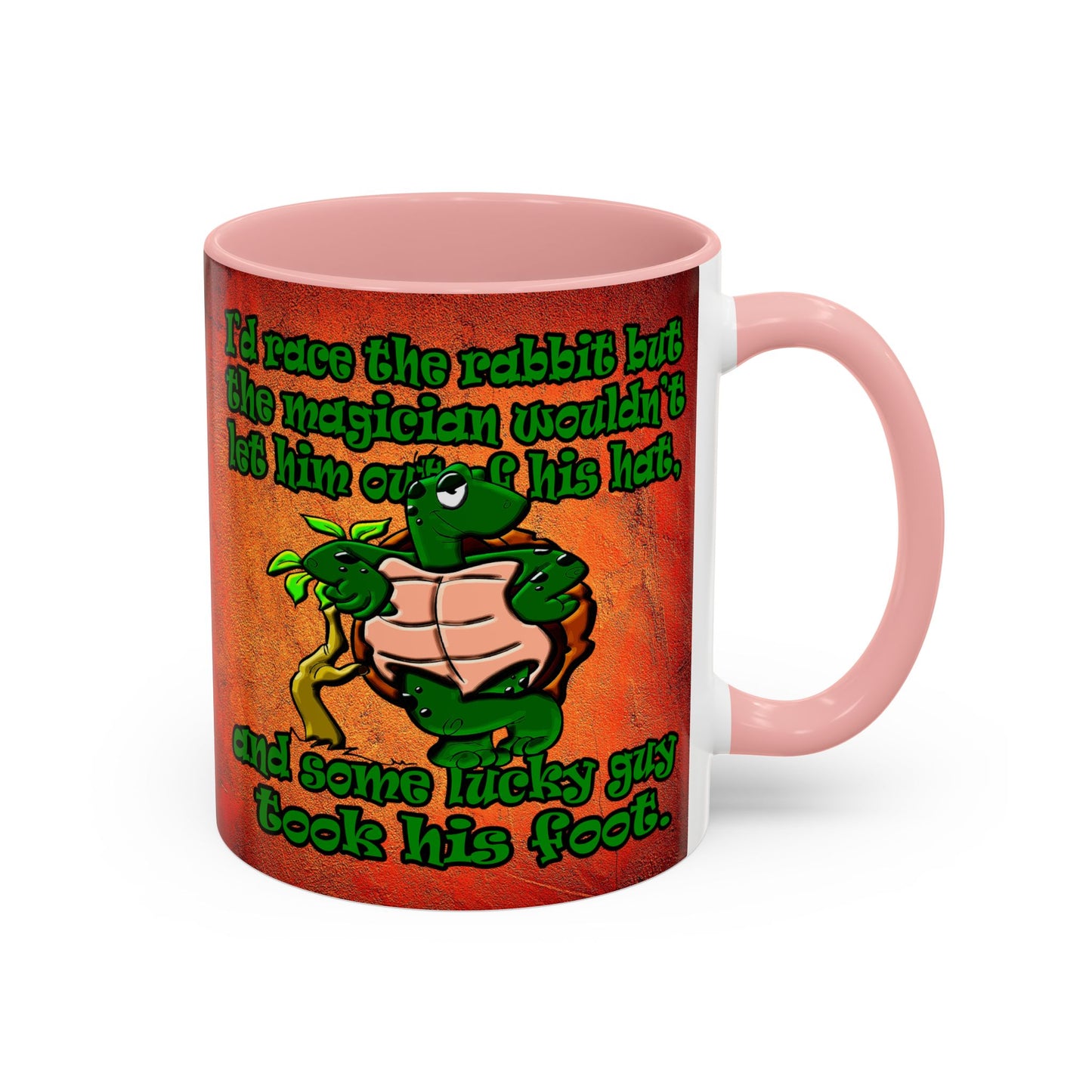 turtle race - Accent Mug (burnt orange)