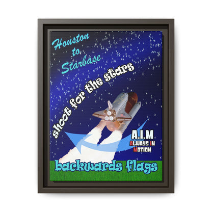 shoot for the stars - framed canvas art ('snoops' background)