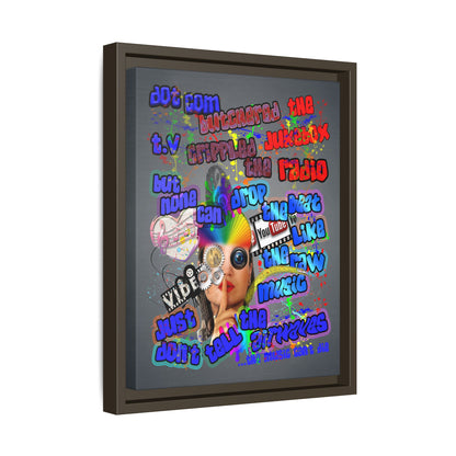 drop the beat - framed canvas art (grey-light grey)