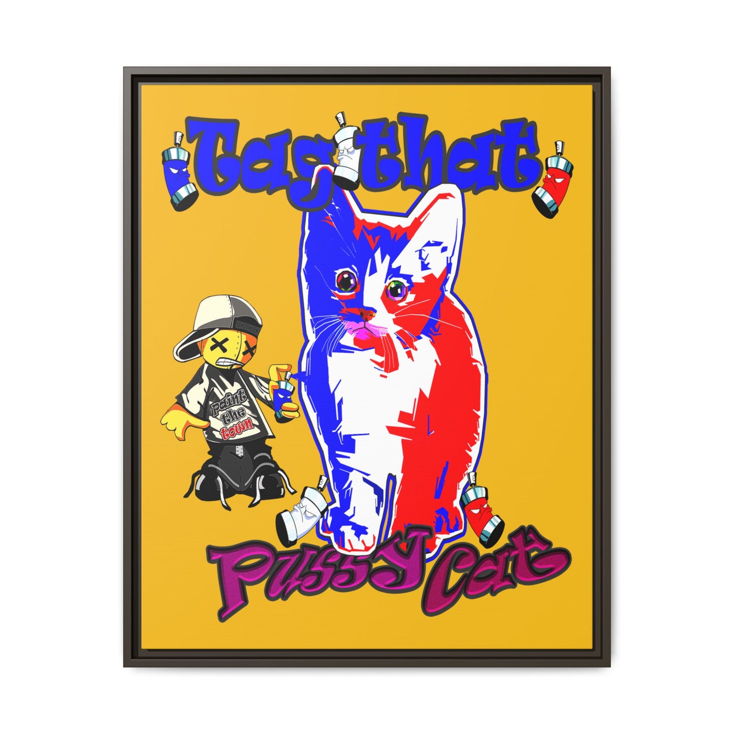 tag that - framed canvas art (yellow)