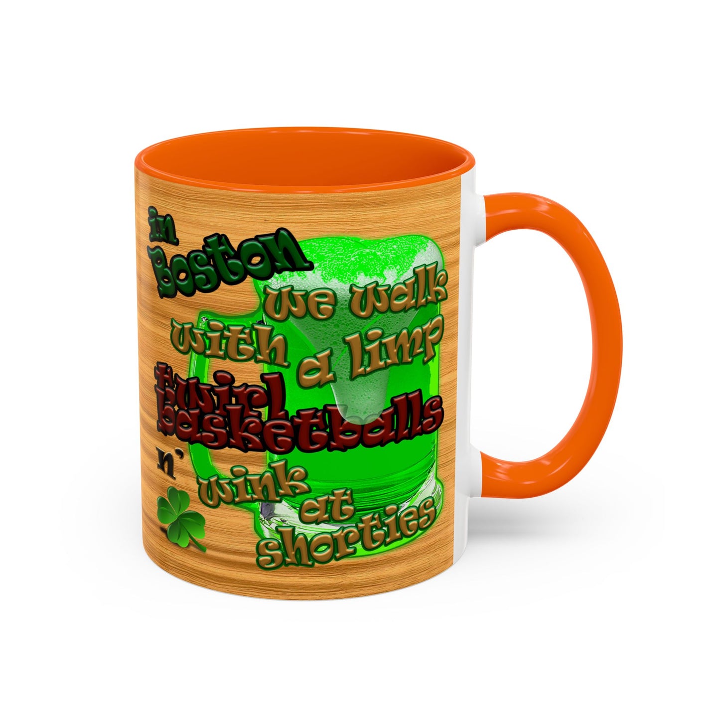celtics logo - Accent Mug (butterscotch wood finish)
