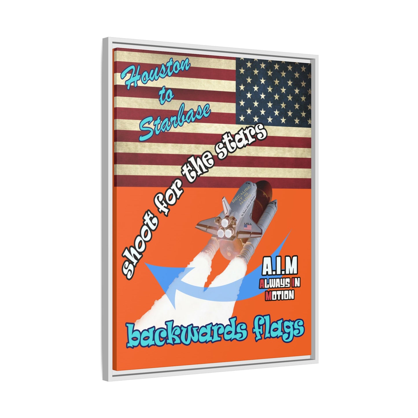 shoot for the stars - framed canvas art (orange)