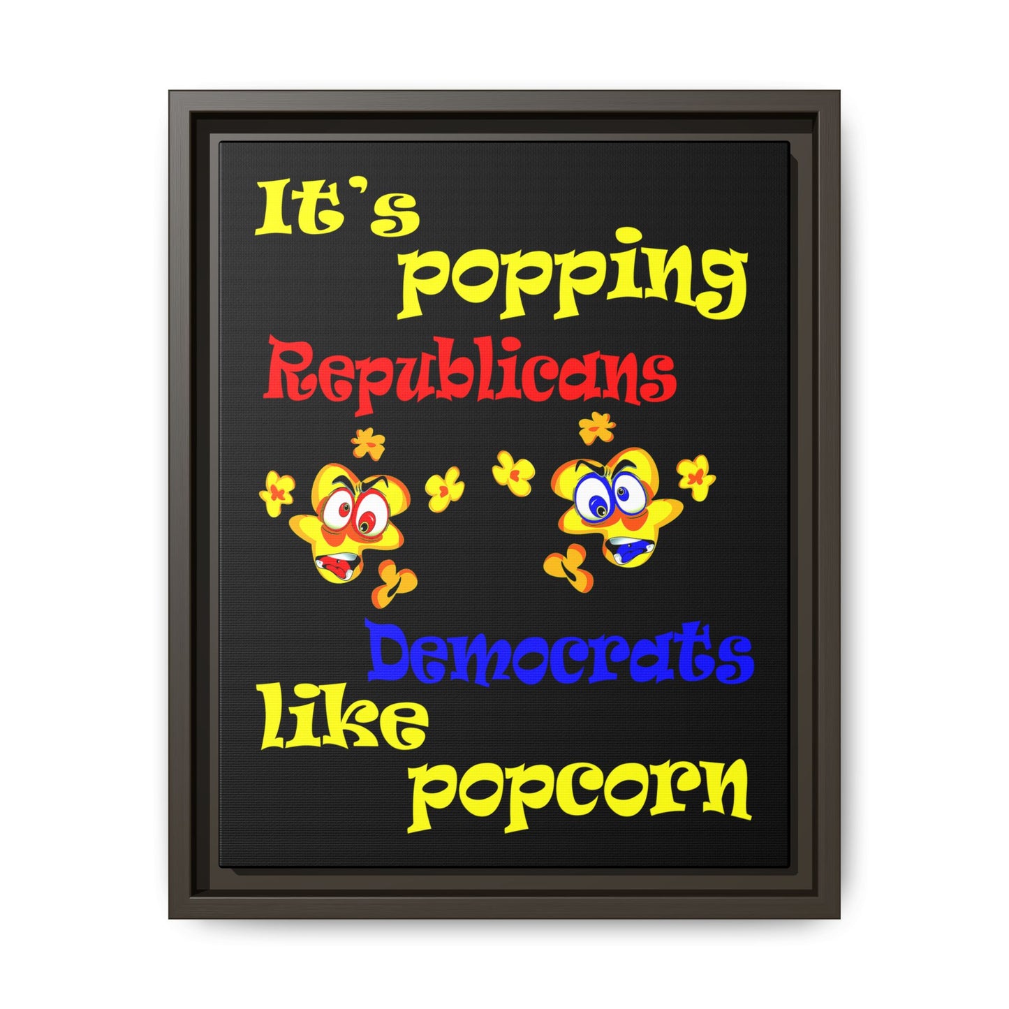popping like popcorn - framed canvas art (black)