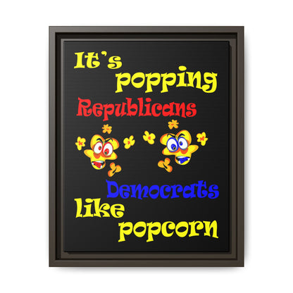 popping like popcorn - framed canvas art (black)