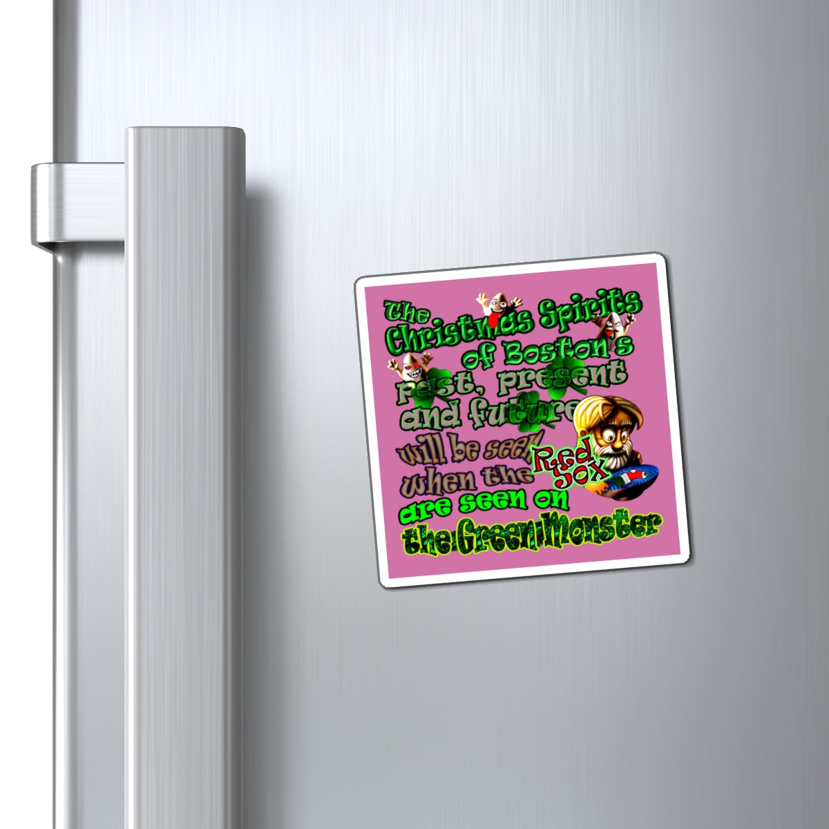 christmas spirits of boston - Magnets - (light pink)