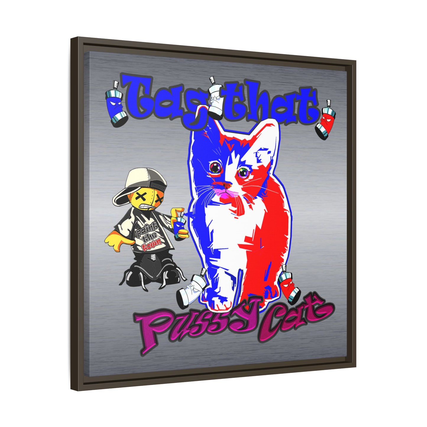 tag that - framed canvas art (brushed nickel)
