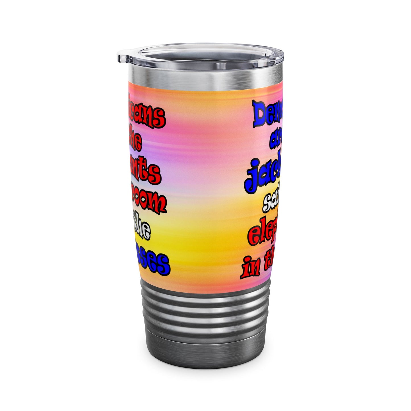 donkeys and elephants - Ringneck Tumbler, 20oz (color blur)