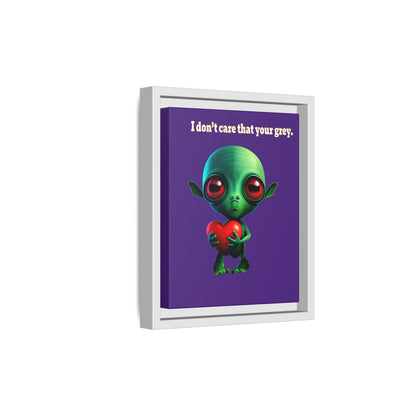 I don't care that your grey - framed canvas art (purple)