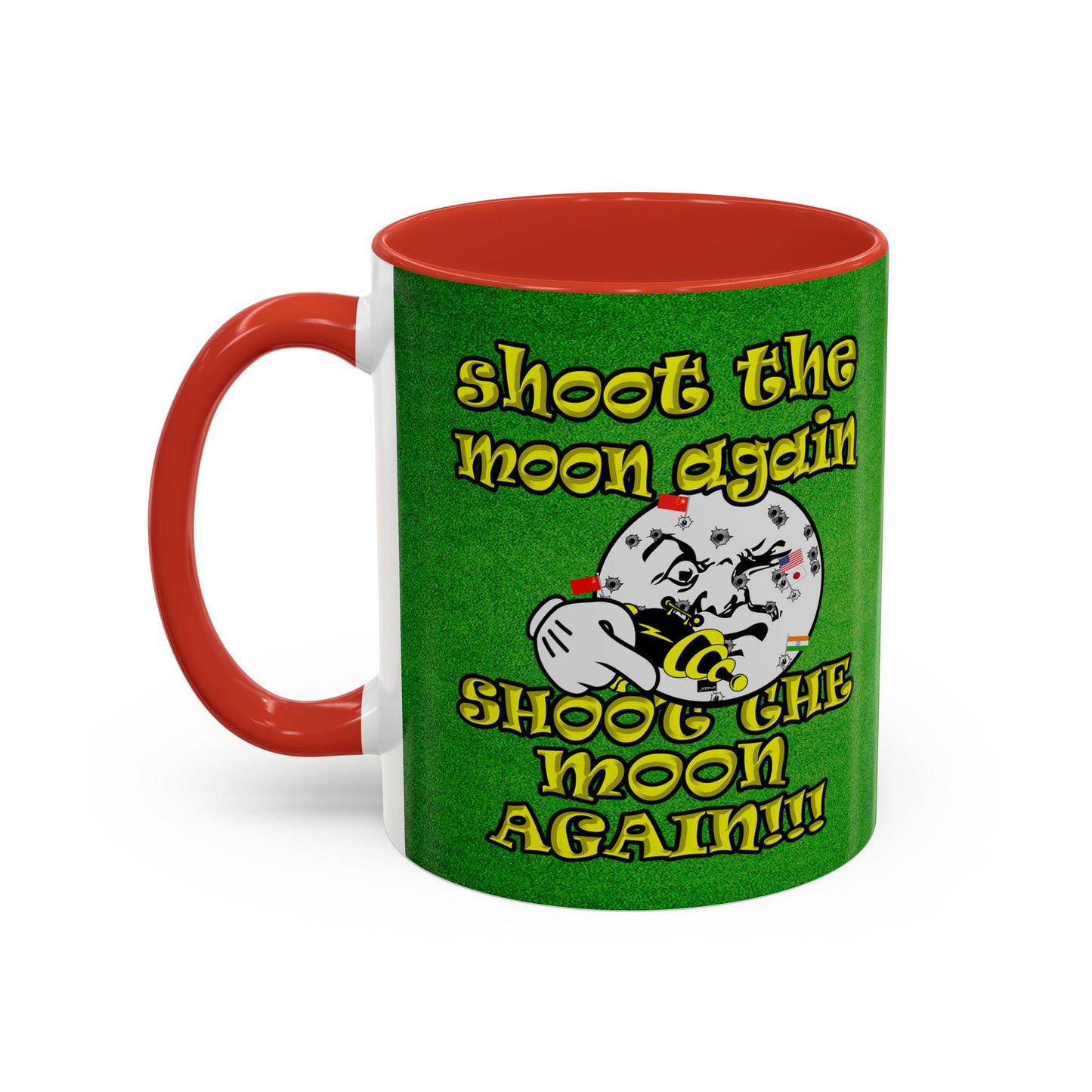 shoot the moon again - Accent Mug (green turf)