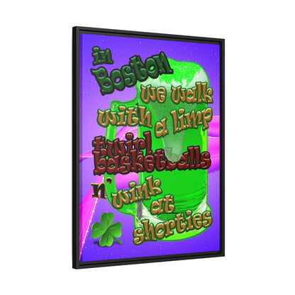 celtics logo - framed canvas art (purple-pink wave)