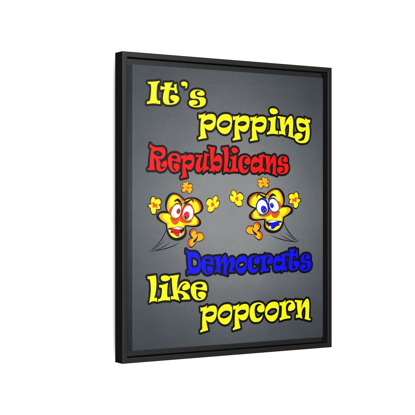 popping like popcorn - framed canvas art (grey-light grey)