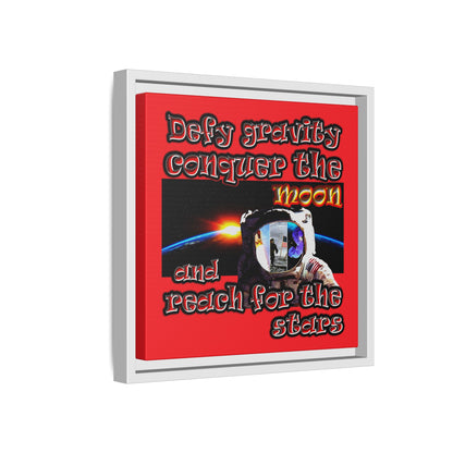 defy conquer reach - framed canvas art (red)