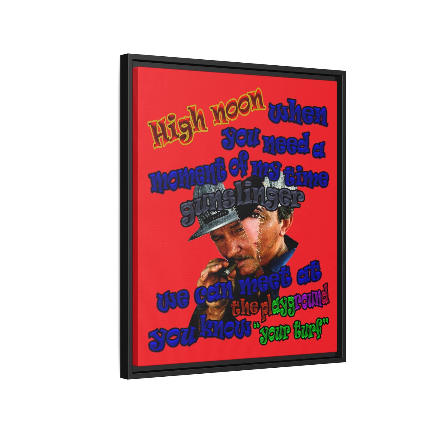 high noon - framed canvas art (red)