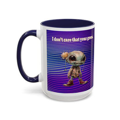 I don't care that your grey - Accent Mug (purple wave)