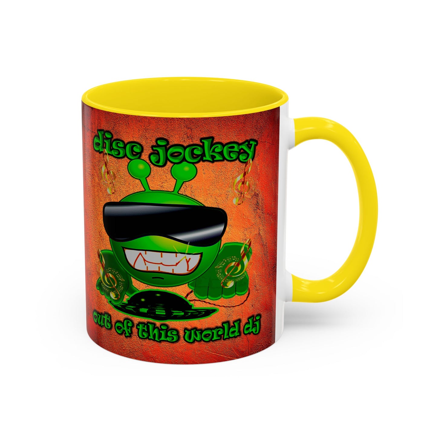 disc jockey - Accent Mug (burnt orange)