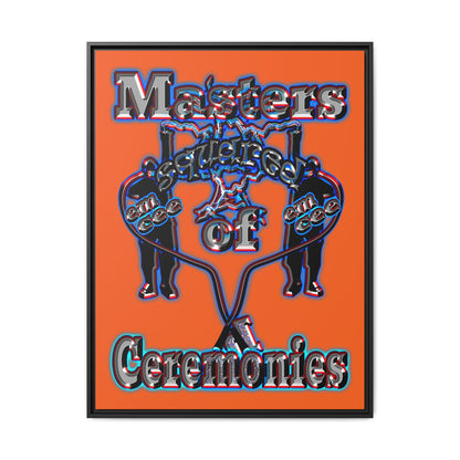 em cee squared - framed canvas art (orange)