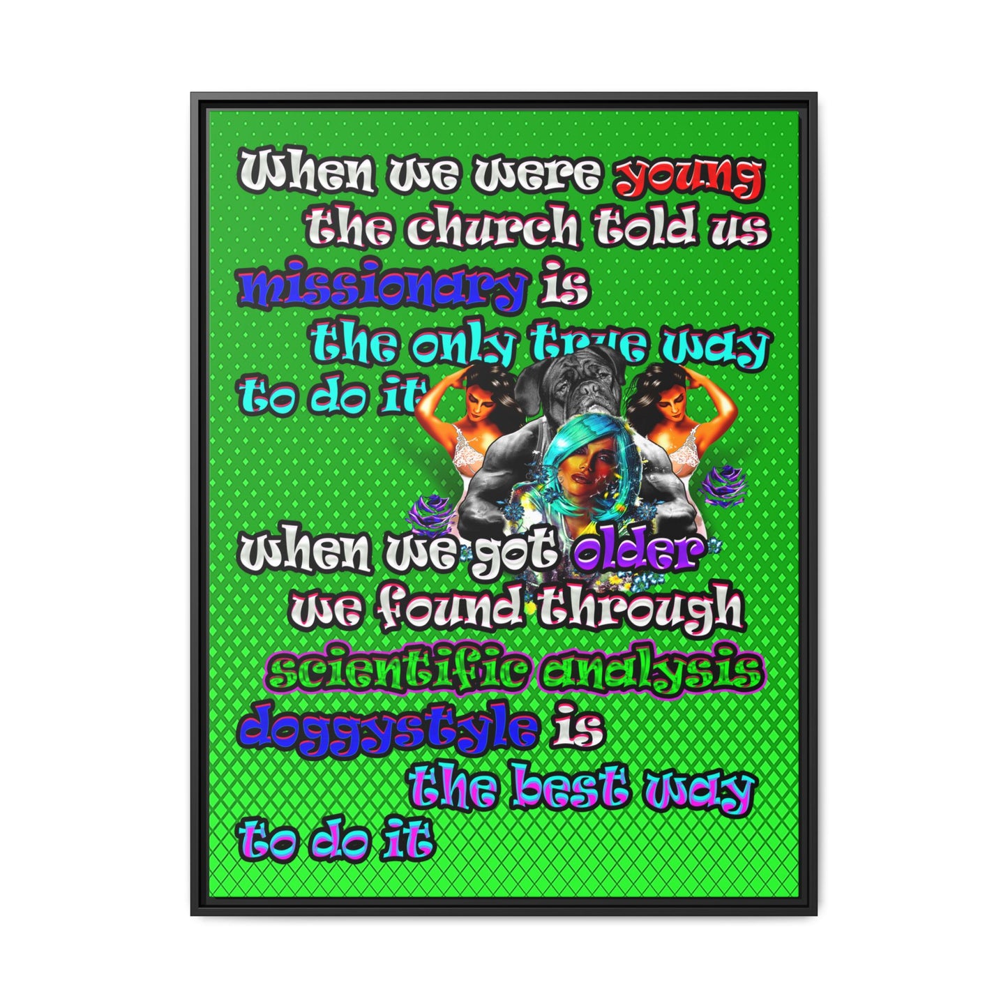 doggystyle - framed canvas art (logo green)