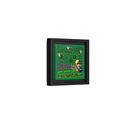christmas spirits of boston - framed canvas art (dark green)