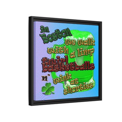 celtics logo - framed canvas art (light blue-purple wave)