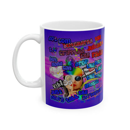 drop the beat - White Mug (purple-pink wave)