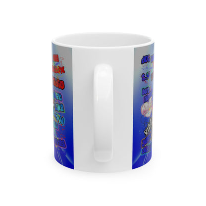 drop the beat - White Mug (blue-white wave)