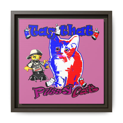tag that - framed canvas art (light pink)