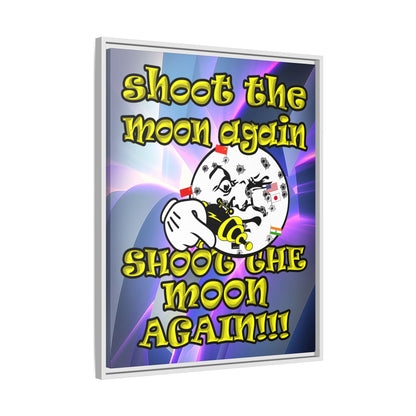 shoot the moon again - framed canvas art (grey-pink wave)