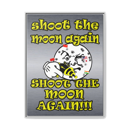 shoot the moon again - framed canvas art (brushed nickel)