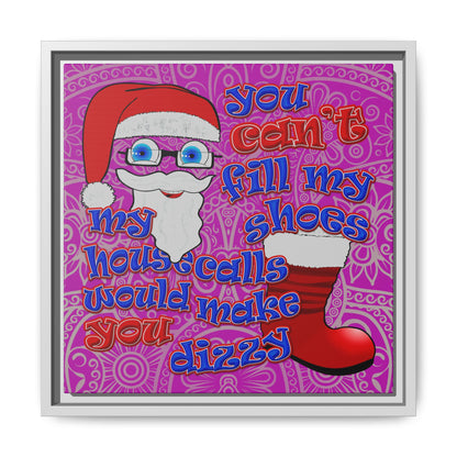 santa's shoes - framed canvas art (pink swirl)