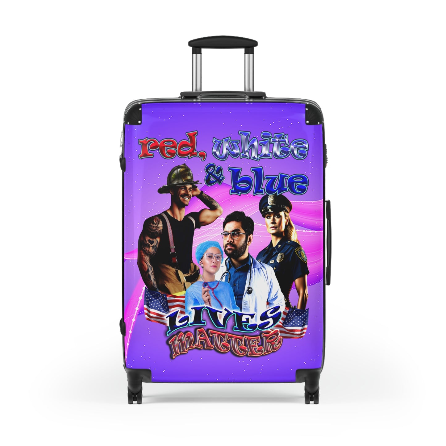 rw&b lives matter - Suitcase (purple-pink wave)