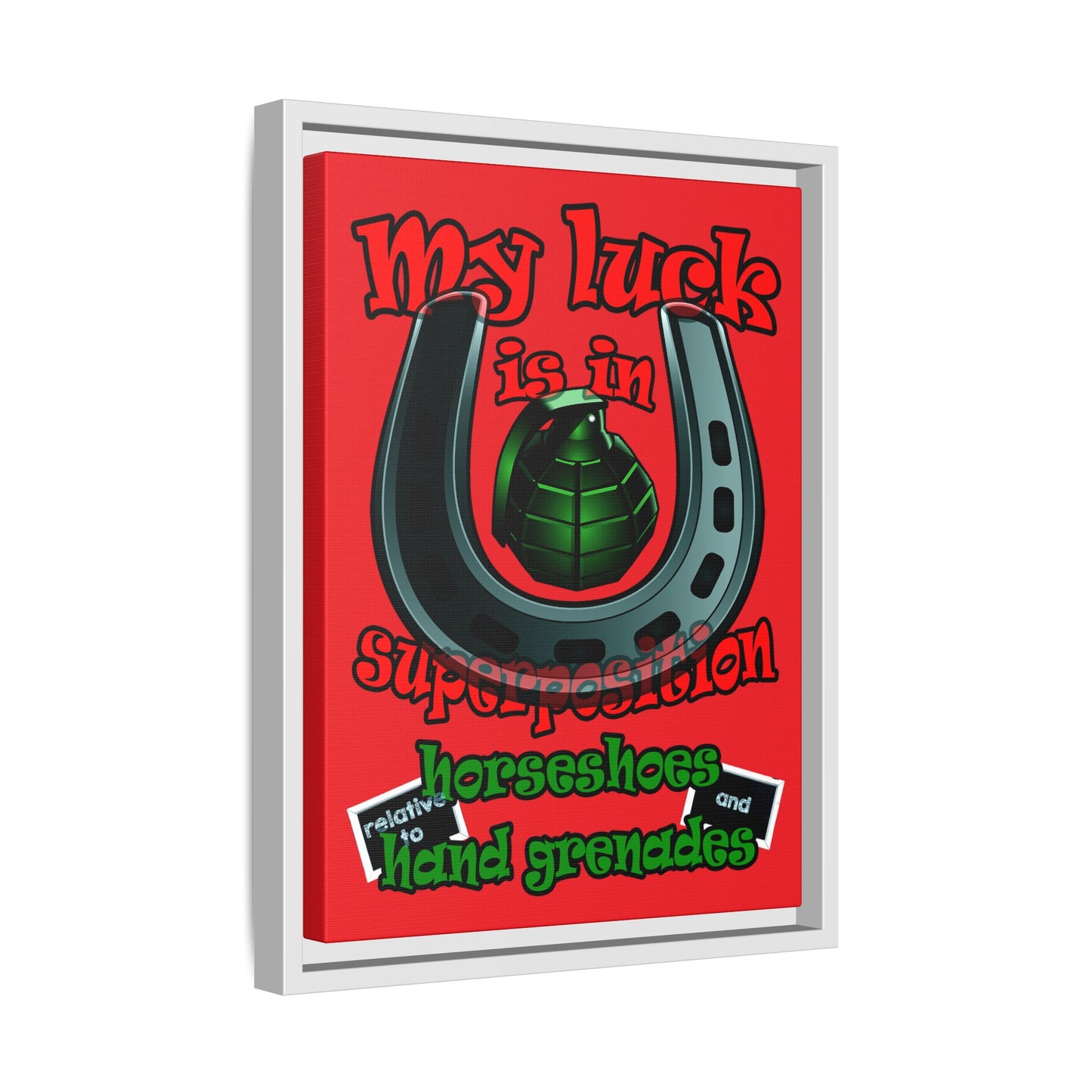 my luck - framed canvas art (red)