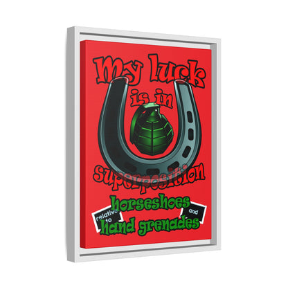my luck - framed canvas art (red)