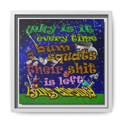 the bum's shit - framed canvas art ('snoops' background)