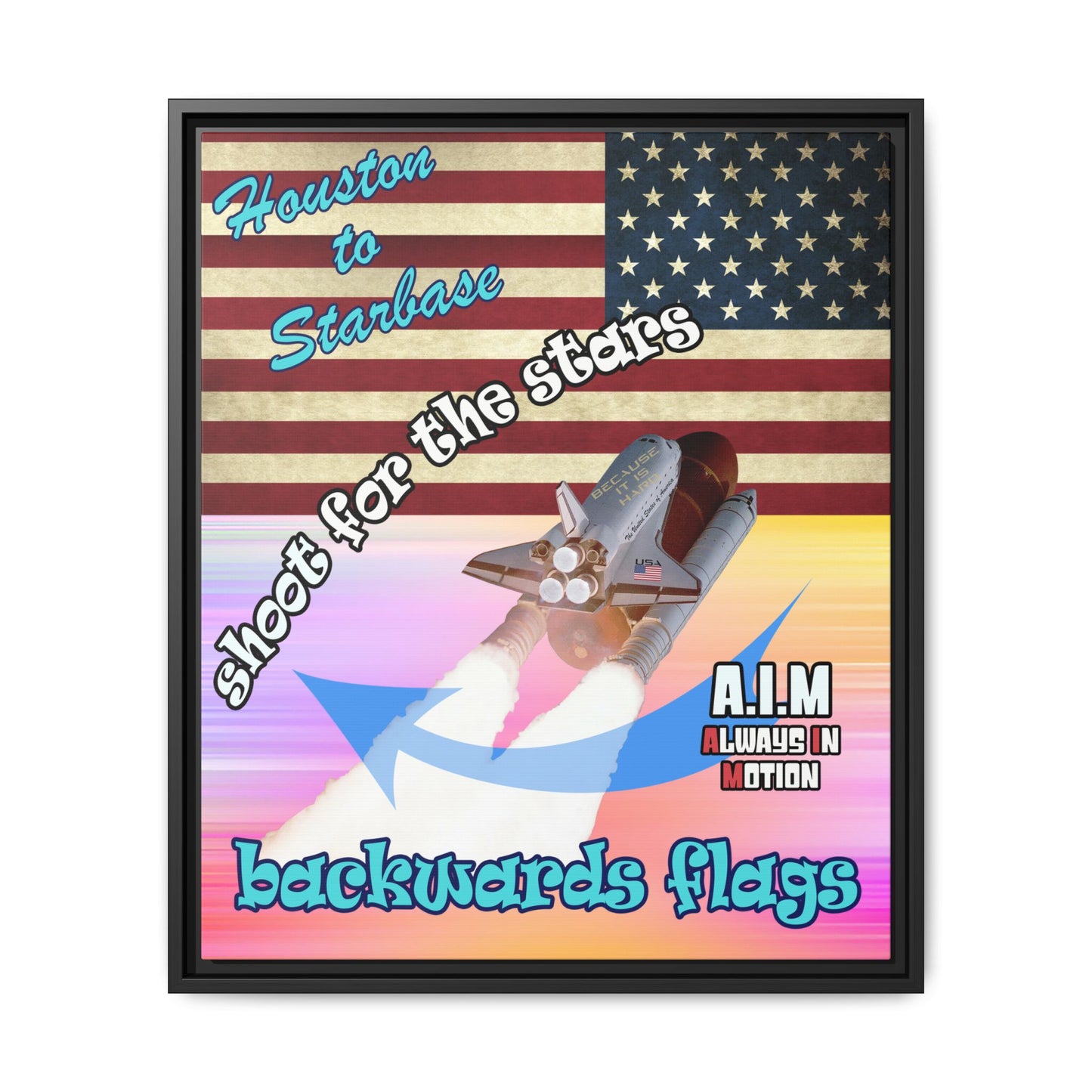 shoot for the stars - framed canvas art (color blur)