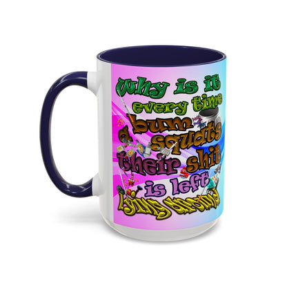 the bum's shit - Accent Mug (light blue-pink wave)