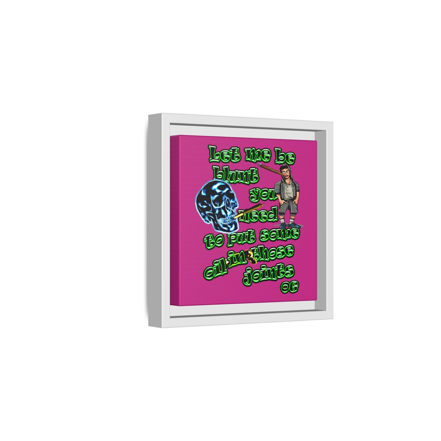 og - framed canvas art (pink)