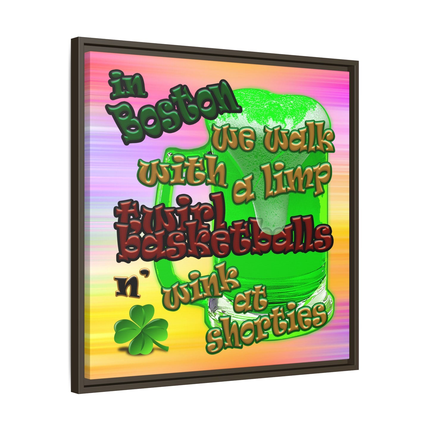celtics logo - framed canvas art (color blur)