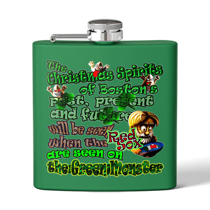 christmas spirits of boston - Stainless Steel Flask