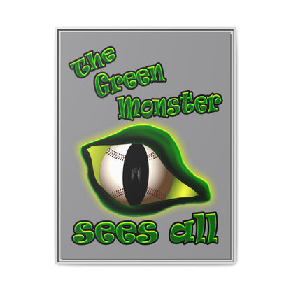 green monster - framed canvas art (grey)