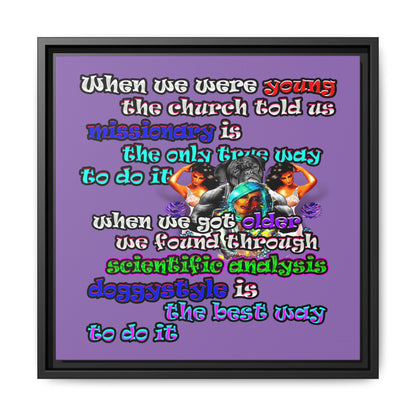 doggystyle - framed canvas art (light purple)