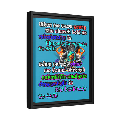 doggystyle - framed canvas art (turquoise)