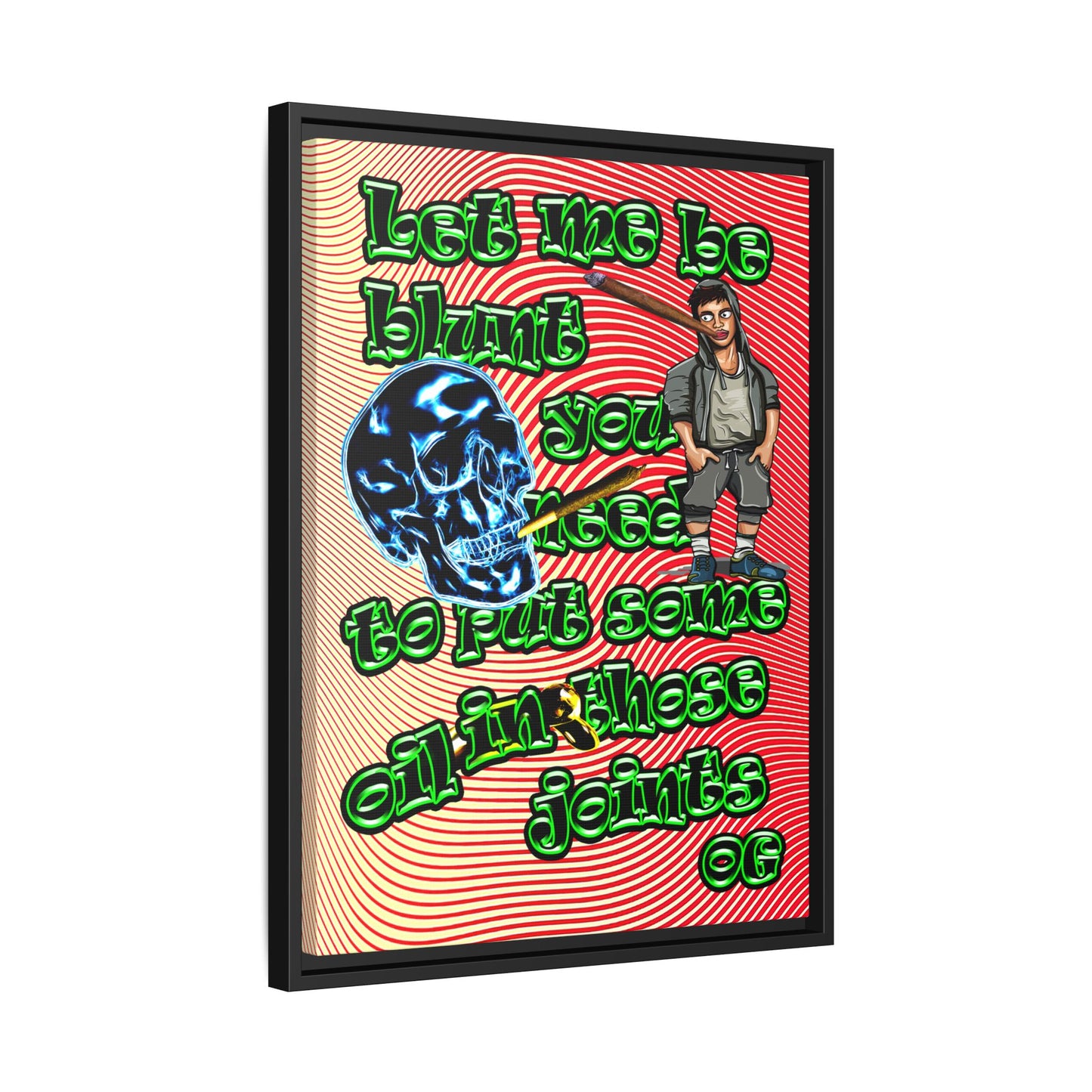 og - framed canvas art (yellow-orange wave)