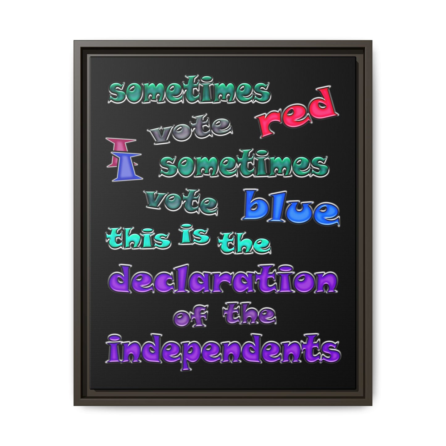 declaration of the independents - framed canvas art (black)