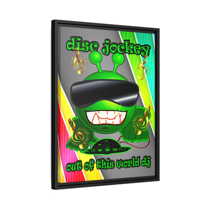 disc jockey - framed canvas art (rainbow split)