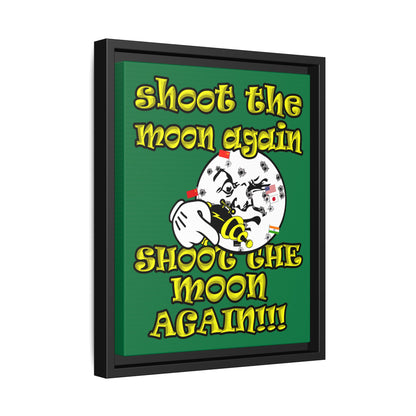 shoot the moon again - framed canvas art (dark green)