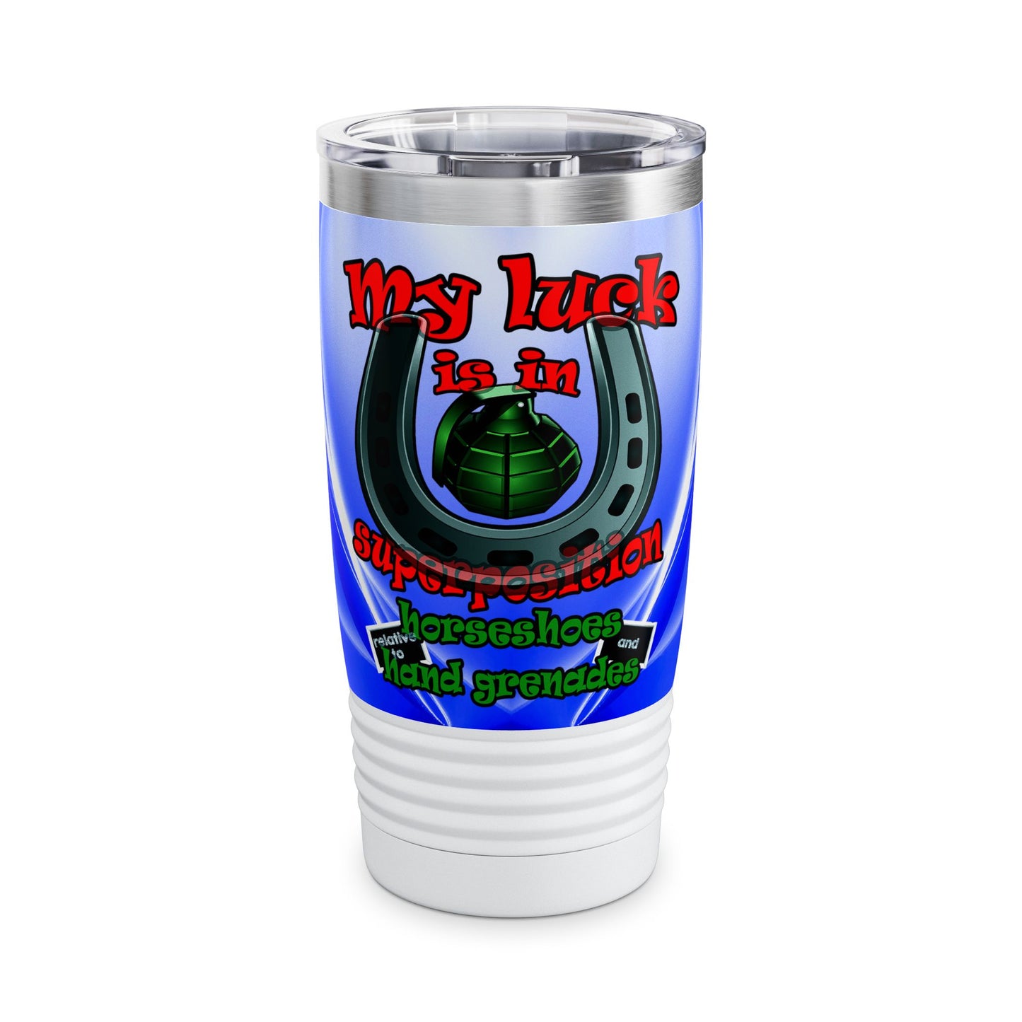 my luck - Ringneck Tumbler, 20oz (blue-white wave)